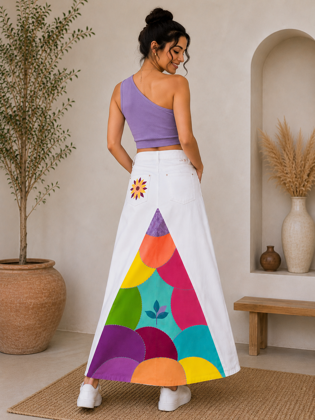 PURPLE SUNFLOWERS SKIRT